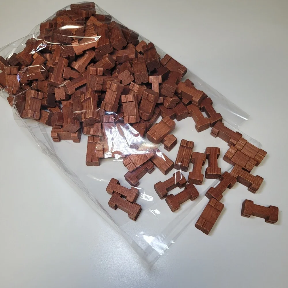 Vintage Lincoln Logs Wood Building Blocks Single Notch Square Lot‎ 1 lb 5 oz
